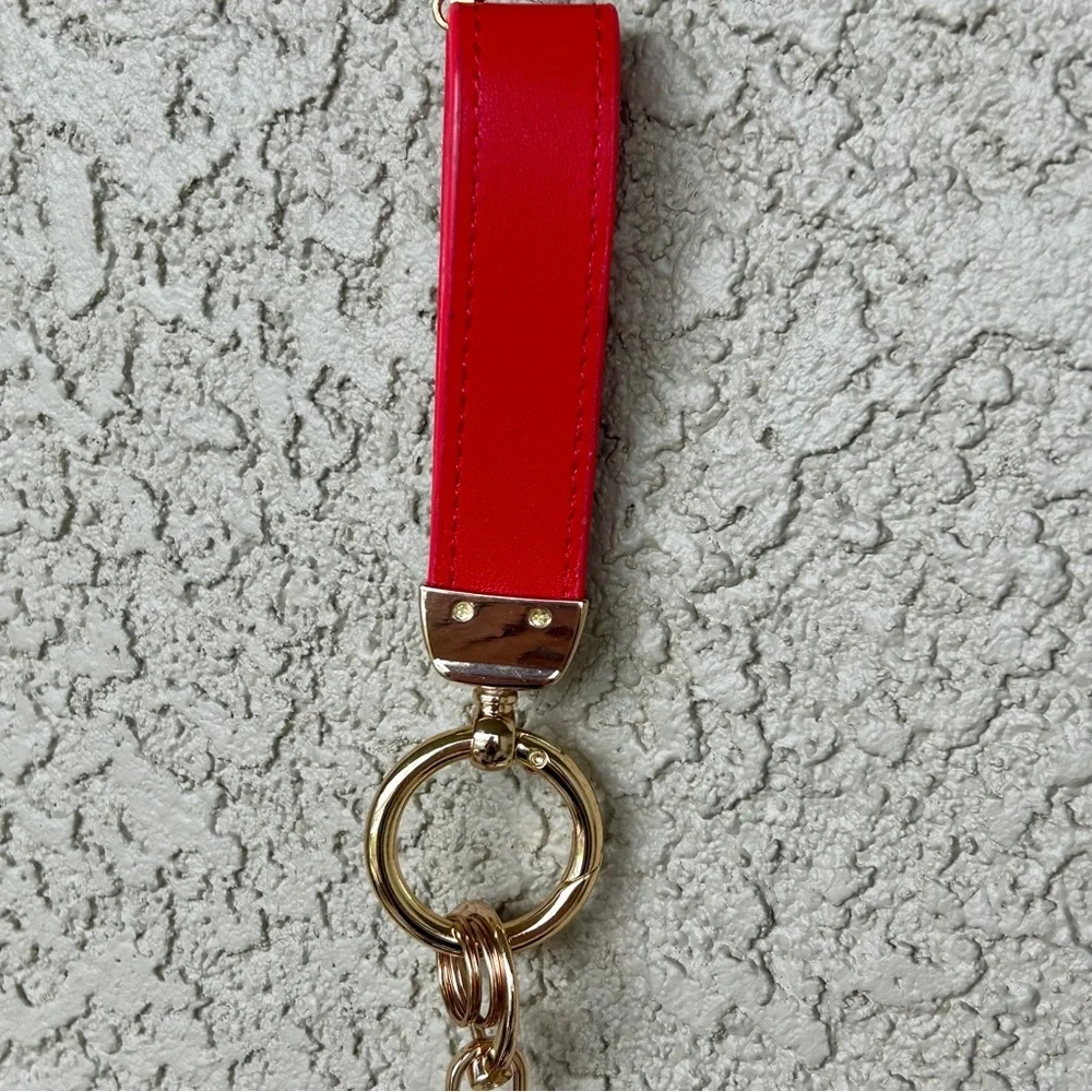 Adorable Red & Black Minnie Leather Keychain/Bag Charm